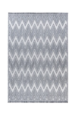 Teppich >Sarai< in Grau / Weiß, 100% Polyester - 150x80cm (LxB)