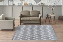 Teppich >Sarai< in Grau / Weiß, 100% Polyester - 150x80cm (LxB)