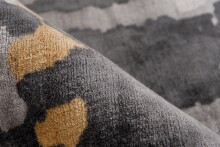 Teppich >Sinai< in Grau / Blau / Gold, 100% Viskose - 150x80cm (LxB)