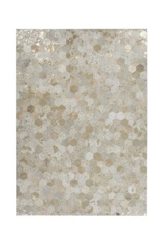 Teppich >Spark< in Elfenbein / Gold, 100% Leder - 230x160cm (LxB)