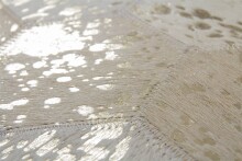 Teppich >Spark< in Elfenbein / Gold, 100% Leder - 230x160cm (LxB)