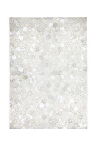 Teppich >Spark< in Grau / Silber, 100% Leder - 170x120cm (LxB)