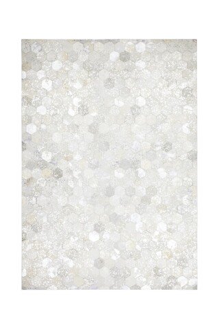 Teppich >Spark< in Grau / Silber, 100% Leder - 230x160cm (LxB)
