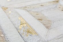 Teppich >Spark< in Elfenbein / Gold, 100% Leder - 170x120cm (LxB)
