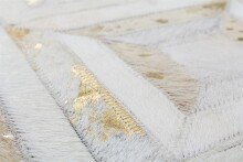 Teppich >Spark< in Elfenbein / Gold, 100% Leder - 230x160cm (LxB)