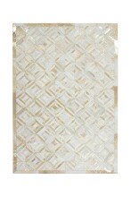 Teppich >Spark< in Elfenbein / Gold, 100% Leder -...