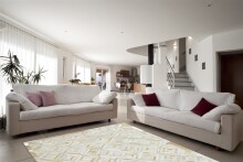 Teppich >Spark< in Elfenbein / Gold, 100% Leder -...