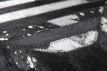 Teppich >Spark< in Schwarz / Silber, 100% Leder - 170x120cm (LxB)