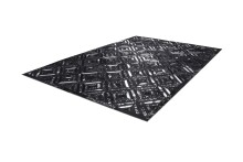 Teppich >Spark< in Schwarz / Silber, 100% Leder - 170x120cm (LxB)