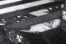 Teppich >Spark< in Schwarz / Silber, 100% Leder - 230x160cm (LxB)
