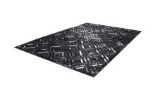 Teppich >Spark< in Schwarz / Silber, 100% Leder - 230x160cm (LxB)