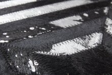 Teppich >Spark< in Schwarz / Silber, 100% Leder - 150x80cm (LxB)