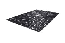 Teppich >Spark< in Schwarz / Silber, 100% Leder - 150x80cm (LxB)