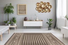 Teppich >Splash< in Braun / Creme, 100% Polypropylen - 150x80cm (LxB)