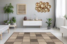 Teppich >Splash< in Braun / Creme, 100% Polypropylen - 150x80cm (LxB)