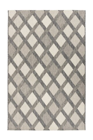 Teppich >Splash< in Creme / Grau, 100% Polypropylen - 170x120cm (LxB)