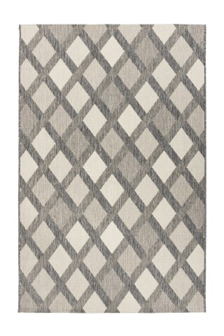 Teppich >Splash< in Creme / Grau, 100% Polypropylen - 150x80cm (LxB)
