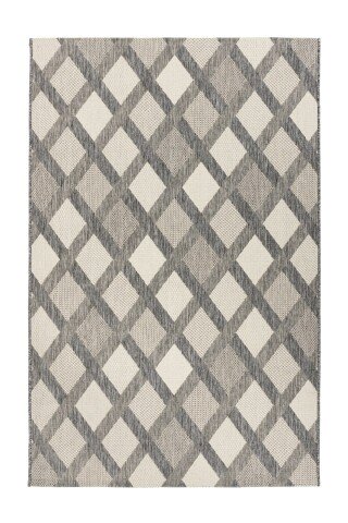 Teppich >Splash< in Creme / Grau, 100% Polypropylen - 150x80cm (LxB)