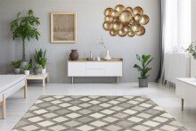 Teppich >Splash< in Creme / Grau, 100% Polypropylen - 150x80cm (LxB)