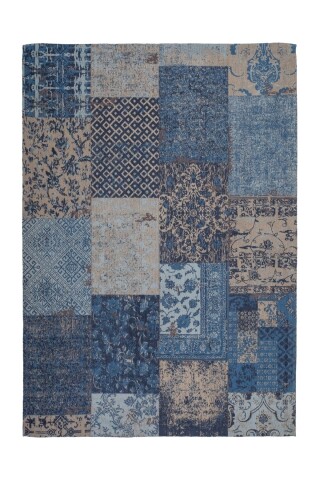 Teppich >Symphony< in Blau, 100% Baumwolle - 150x80cm (LxB)