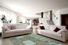 Teppich >Symphony< in Türkis, 100% Baumwolle - 150x80cm (LxB)