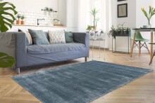 Teppich >Village< in Blau, 100% Viskose - 170x120cm...