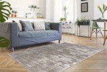 Teppich >Village< in Silber, 100% Viskose -...
