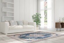 Teppich >Vintage< in Creme / Blau, 100% Modacryl - 230x160cm (LxB)