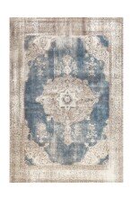 Teppich >Vintage< in Creme / Blau, 100% Modacryl -...