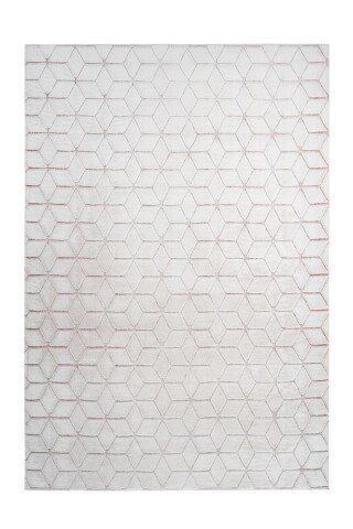 Teppich >Vivica< in Weiß / Rosé, 100% Polyester - 150x80cm (LxB)