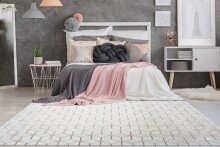 Teppich >Vivica< in Weiß / Taupe, 100% Polyester - 160x120cm (LxB)