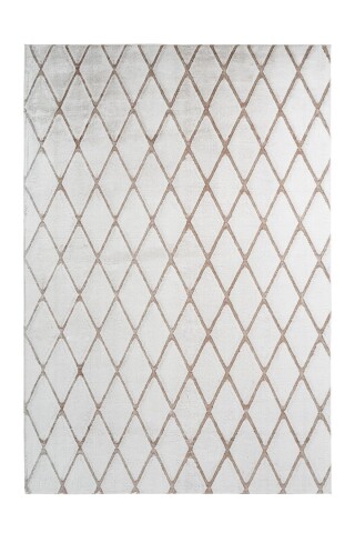 Teppich >Vivica< in Weiß / Taupe, 100% Polyester - 230x160cm (LxB)