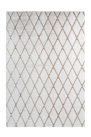 Teppich >Vivica< in Weiß / Taupe, 100% Polyester - 230x160cm (LxB)