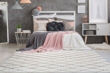 Teppich >Vivica< in Weiß / Taupe, 100% Polyester - 230x160cm (LxB)