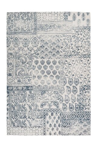 Teppich >Yoga< in Dunkelblau / Elfenbein, 100% Polyester - 290x200cm (LxB)