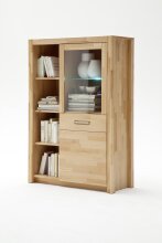 Wohnwand >Fenja< (4-teilig) in Kernbuche massiv - 309x203x46 (BxHxT)