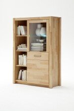 Wohnwand >Fenja< (4-teilig) in Kernbuche massiv - 309x203x46 (BxHxT)