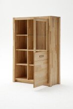 Wohnwand >Fenja< (4-teilig) in Kernbuche massiv - 309x203x46 (BxHxT)