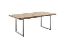 Kulissen-Esstisch >BROOKLYN< in Bianco geölt / Edelstahl - 280x73x100 (BxHxT)