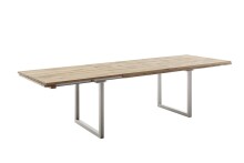 Kulissen-Esstisch >BROOKLYN< in Bianco geölt / Edelstahl - 280x73x100 (BxHxT)