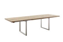 Kulissen-Esstisch >BROOKLYN< in Bianco geölt / Edelstahl - 280x73x100 (BxHxT)