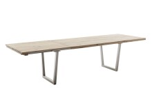 Kulissen-Esstisch >BROOKLYN< in Bianco geölt / Edelstahl - 280x73x100 (BxHxT)