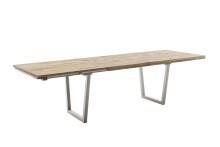 Kulissen-Esstisch >BROOKLYN< in Wildeiche geölt / Edelstahl - 300x73x100 (BxHxT)