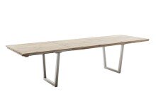 Kulissen-Esstisch >BROOKLYN< in Bianco geölt / Edelstahl - 320x73x100 (BxHxT)