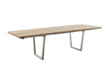 Kulissen-Esstisch >BROOKLYN< in Wildeiche geölt / Edelstahl - 320x73x100 (BxHxT)