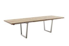 Kulissen-Esstisch >BROOKLYN< in Bianco geölt / Edelstahl - 280x73x100 (BxHxT)
