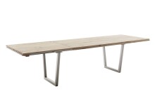 Kulissen-Esstisch >BROOKLYN< in Bianco geölt / Edelstahl - 320x73x100 (BxHxT)