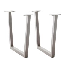 Kulissen-Esstisch >BROOKLYN< in Wildeiche geölt / Edelstahl - 320x73x100 (BxHxT)