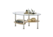 Couchtisch >PANTY< Sicherheitsglas, Ablage Artisan oder Sonoma Eiche - 42x90x55 (BxHxT)