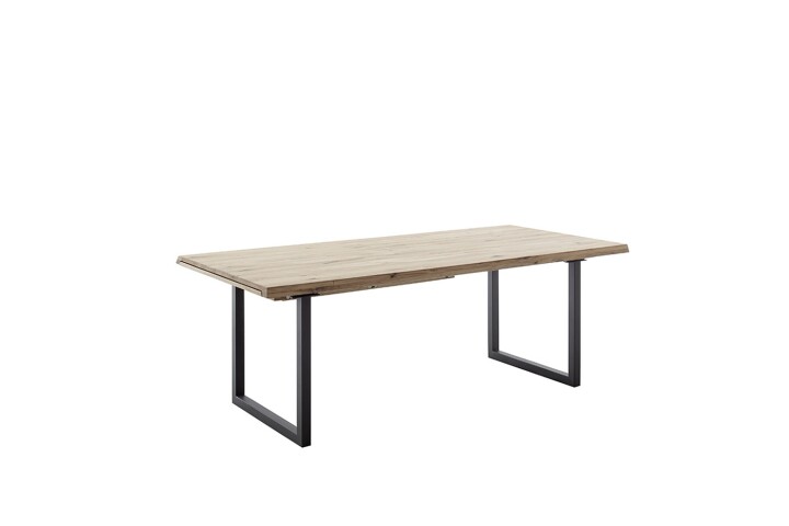 Kulissen-Esstisch >BROOKLYN< in Wildeiche geölt / Metall - 280x73x100 (BxHxT)